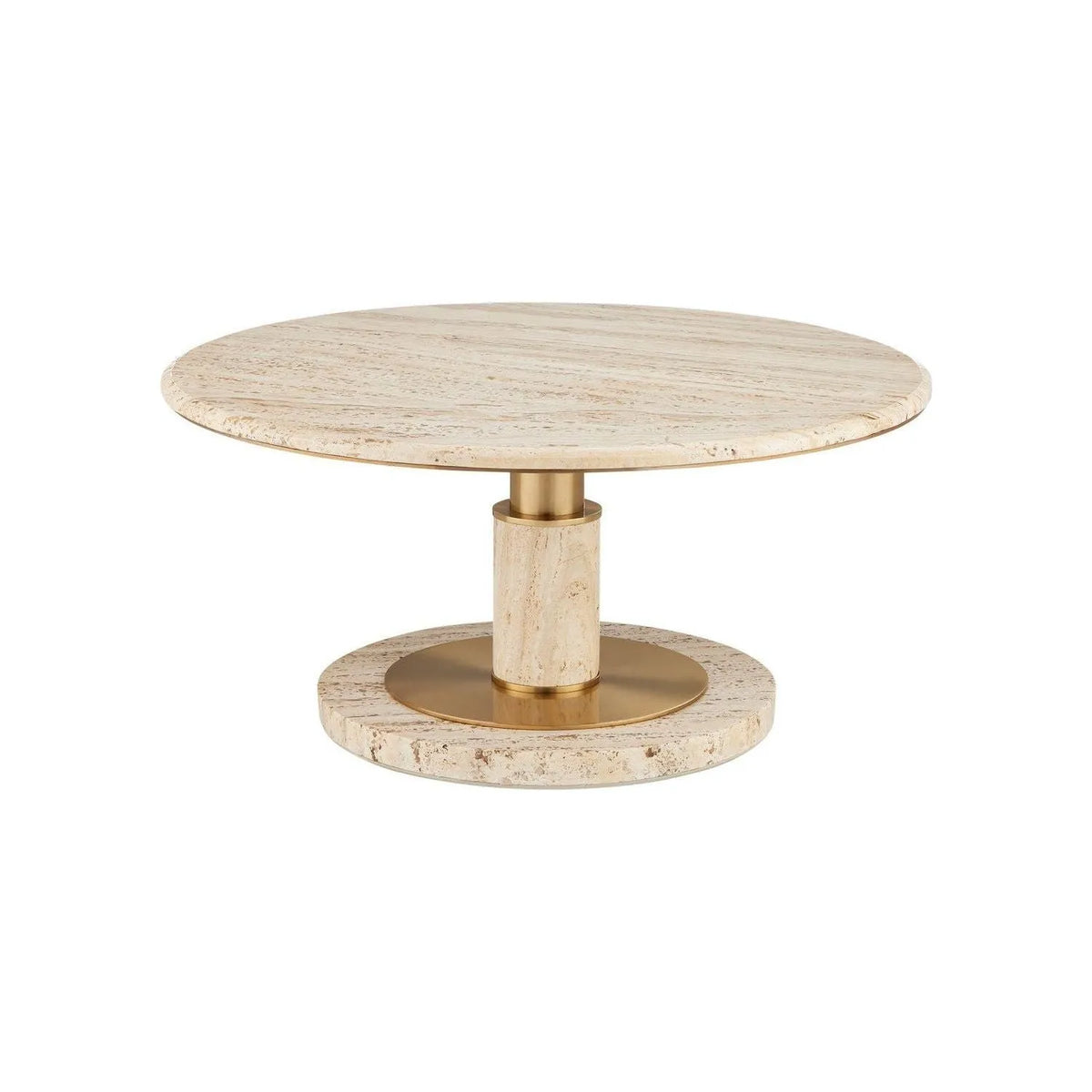 Currey and Company - 4000-0184 - Cocktail Table - Miles - Natural/Polished Brass