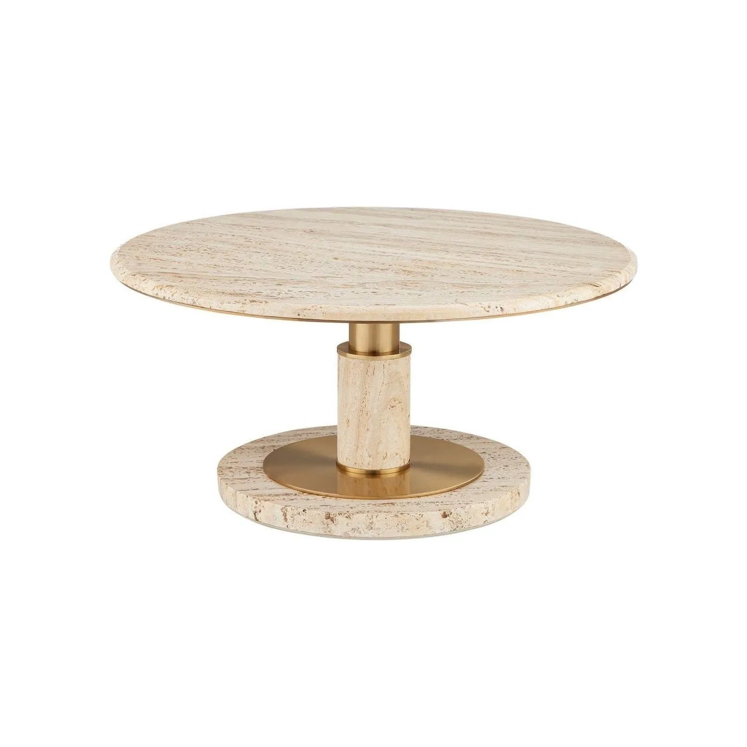 Currey and Company - 4000-0184 - Cocktail Table - Miles - Natural/Polished Brass