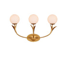 Currey and Company - 5000-0261 - Three Light Wall Sconce - Rossville Collection - Contemporary Gold Leaf/Sugar White/Frosted White