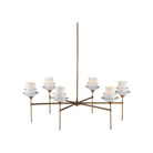 Currey and Company - 9000-1092 - Six Light Chandelier - Etiquette - Antique Brass/White