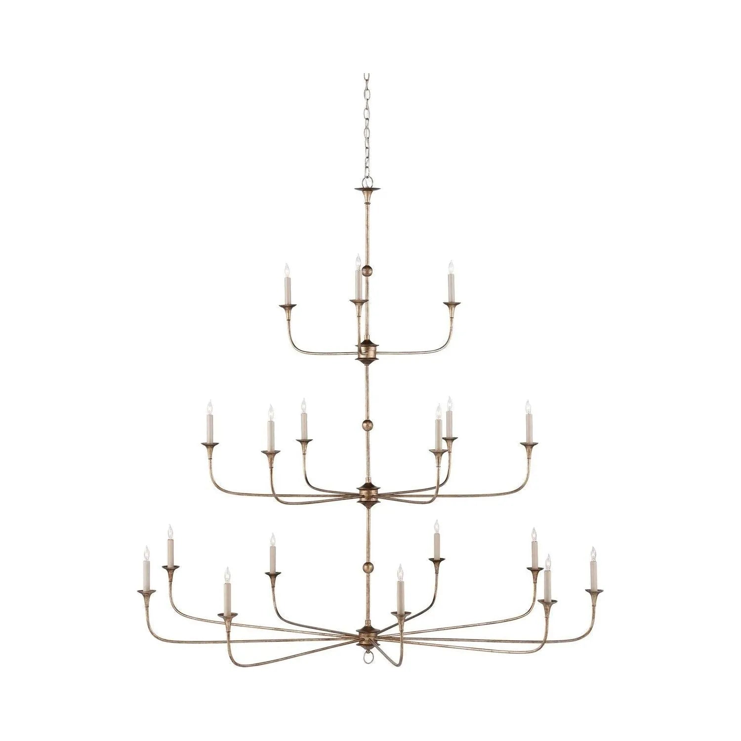 Currey and Company - 9000-1129 - Nine Light Chandelier - Nottaway - Pyrite Bronze
