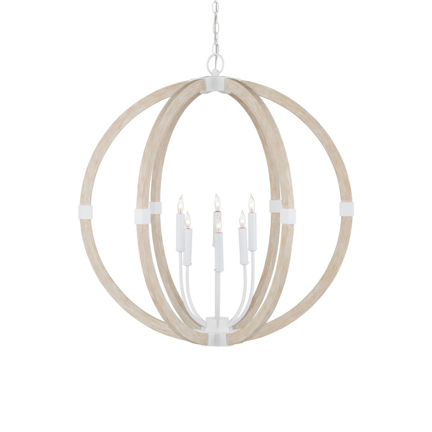 Currey and Company - 9000-1131 - Six Light Chandelier - Bastian Collection - Sandstone/Sugar White