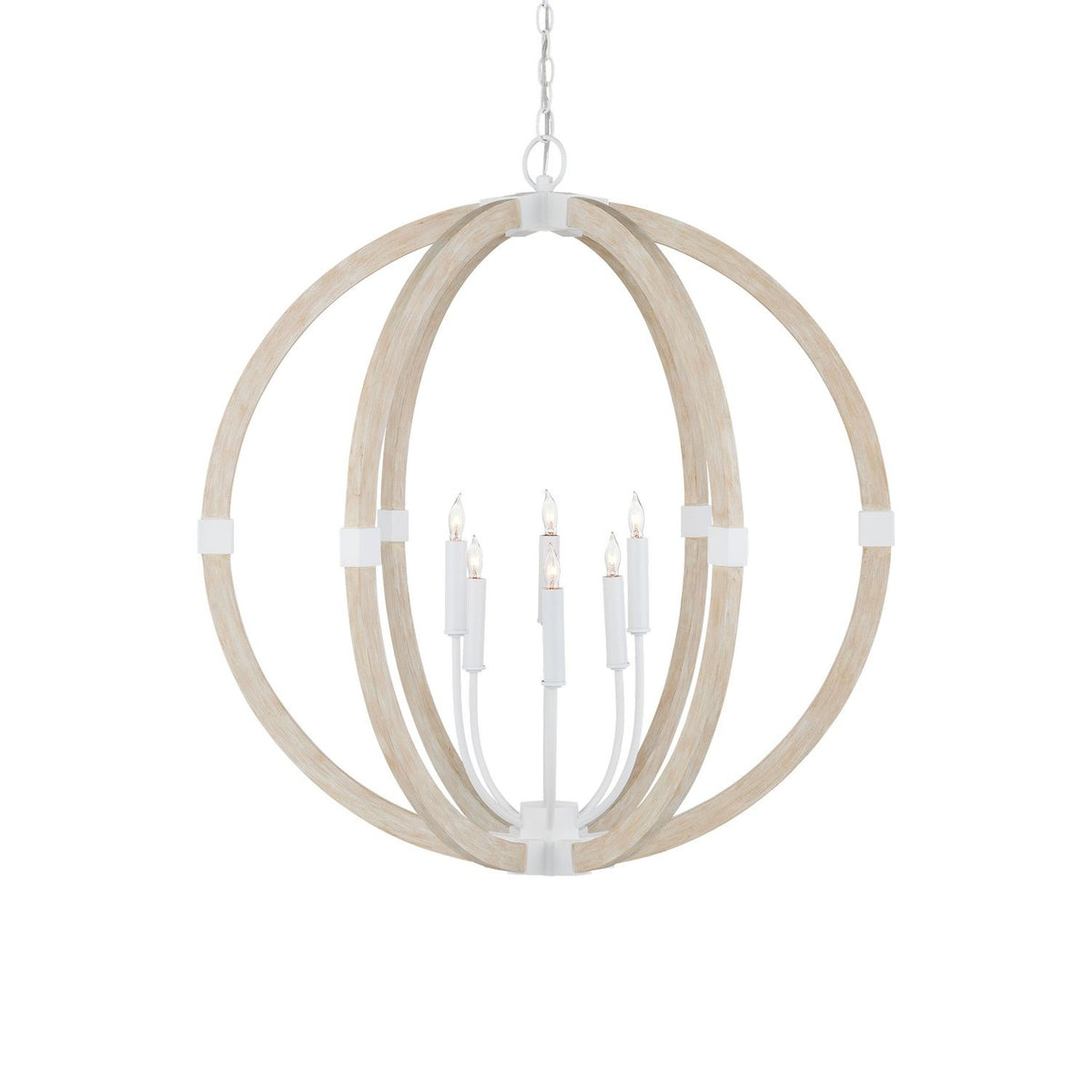 Currey and Company - 9000-1131 - Six Light Chandelier - Bastian Collection - Sandstone/Sugar White
