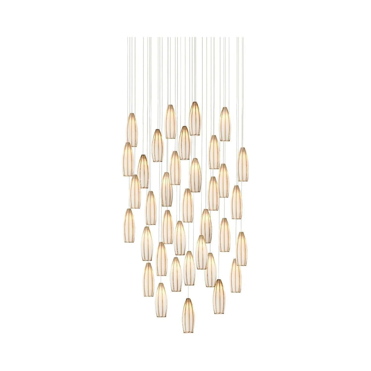 Currey and Company - 9000-1191 - 36 Light Pendant - Parish - White/Antique Brass