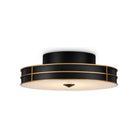 Currey and Company - 9999-0071 - One Light Flush Mount - Fielding - Satin Black/Contemporary Gold/Sugar White/White