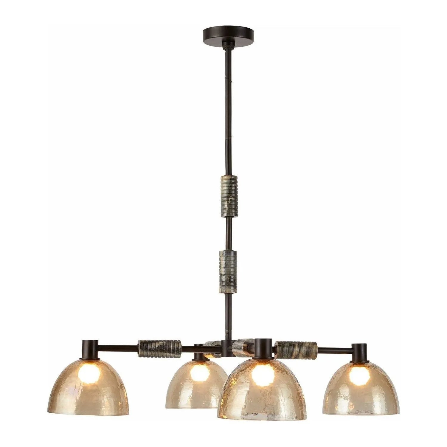 Arteriors - DMI13 - Four Light Chandelier - Eli - Blackened Iron/Smoke/Black