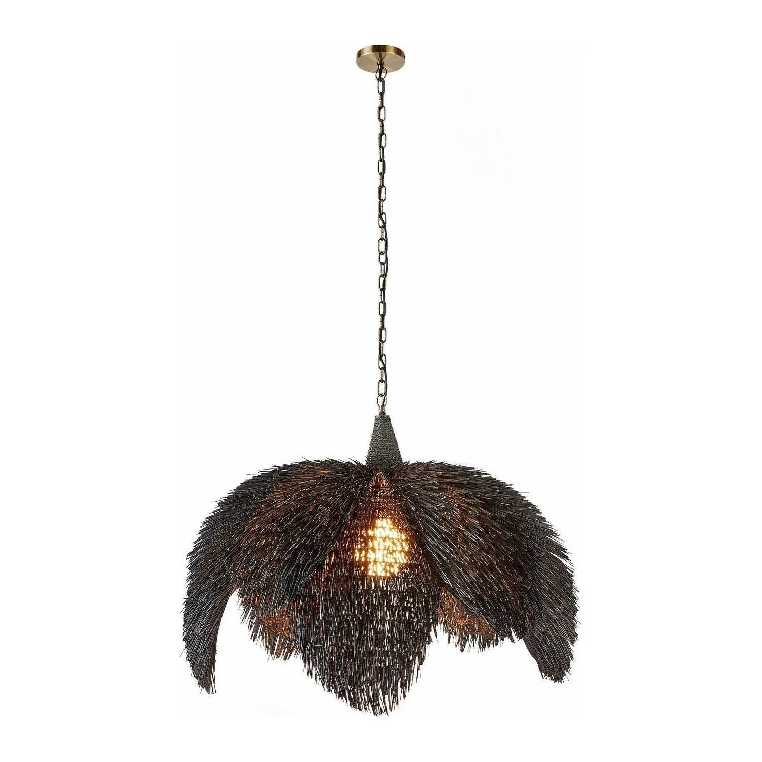 Arteriors - DMS17 - One Light Pendant - Ezra - Black Wash/Antique Brass