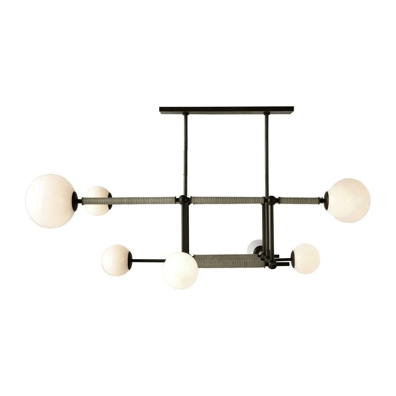 Arteriors - DRC09 - Eight Light Linear Chandelier - Erica - English Bronze/Opal/Taupe