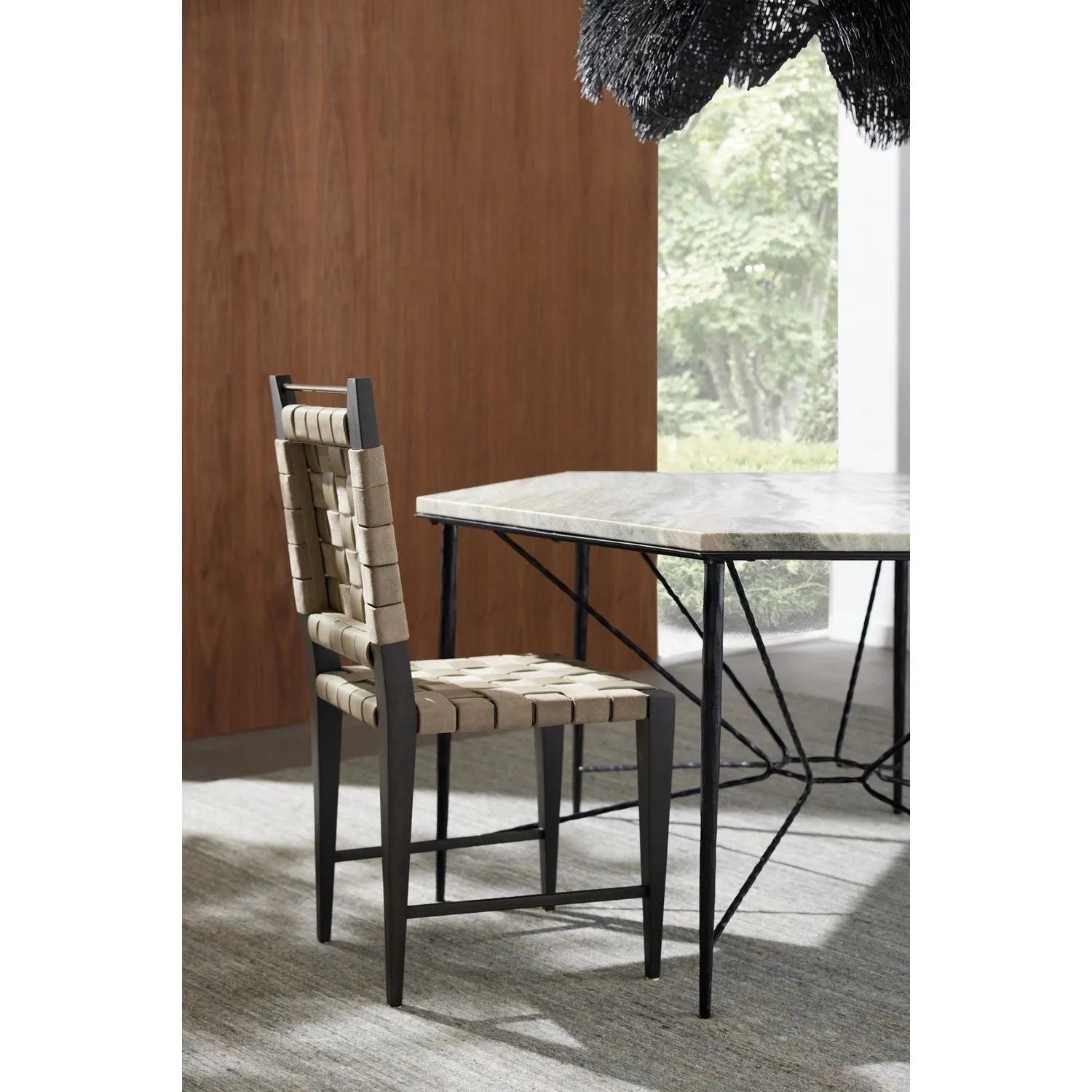 Arteriors - FRI19 - Dining Chair - Lakewood - Stone/Stone/Ebony/Antique Brass