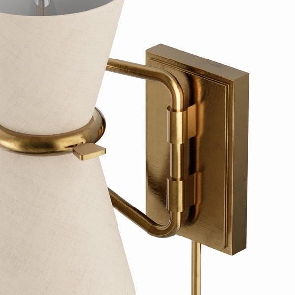 Regina Andrew 15-1260 Gable Wall Sconce - Swing Arm in Antique Natural Brass