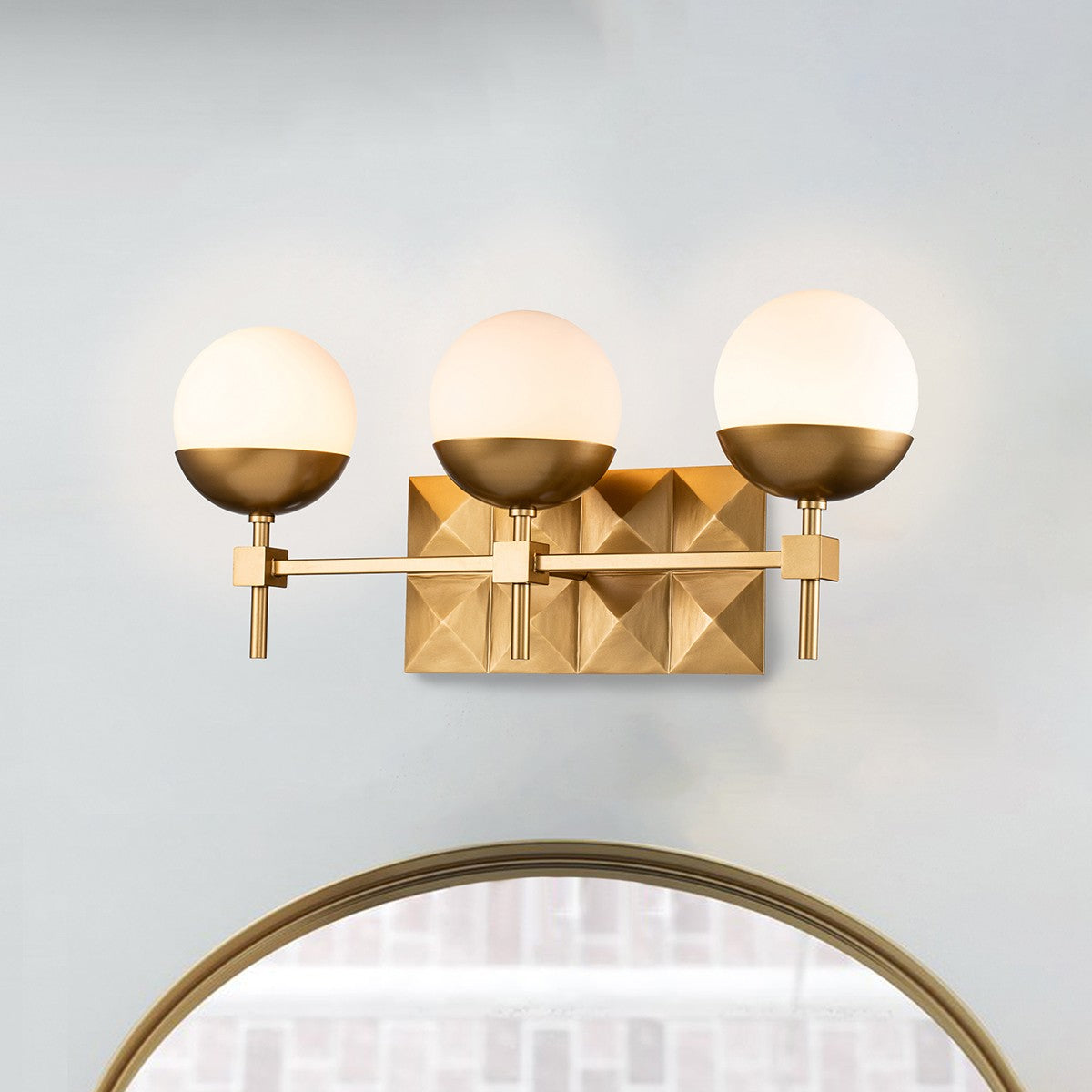 Lucas + McKearn - BB1005LG-3 - Three Light Bath - Deco - Lacquered Gold