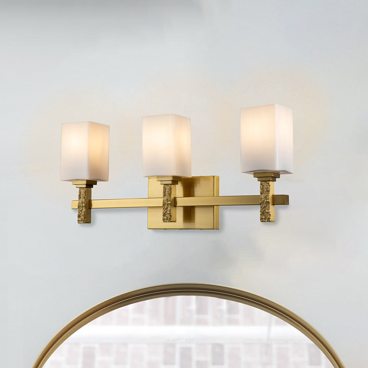 Lucas + McKearn - BB1101AGB-3 - Three Light Bath - Jack - Aged Brass
