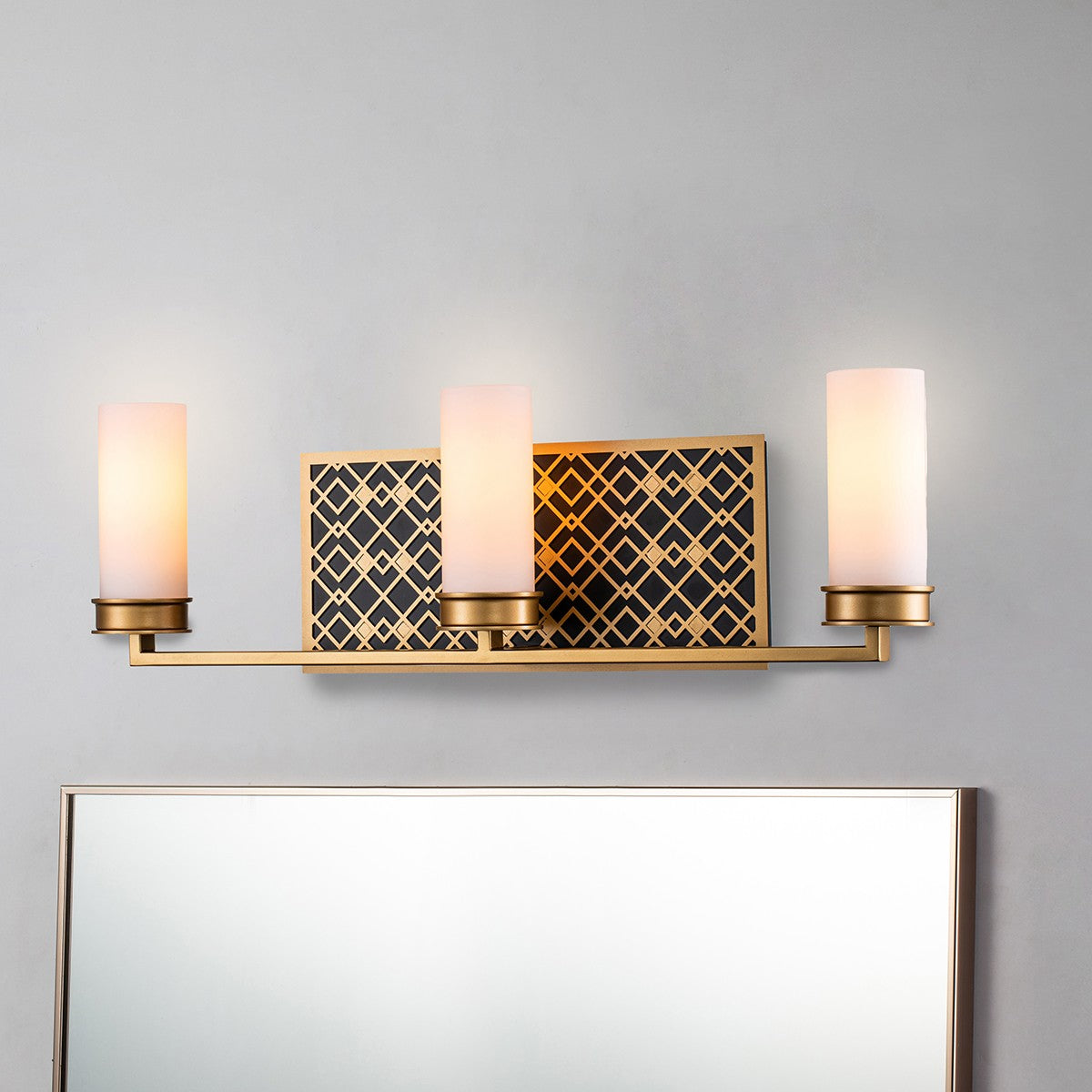 Lucas + McKearn - BB1185LG-3 - Three Light Bath - Ziggy - Lacquered Gold
