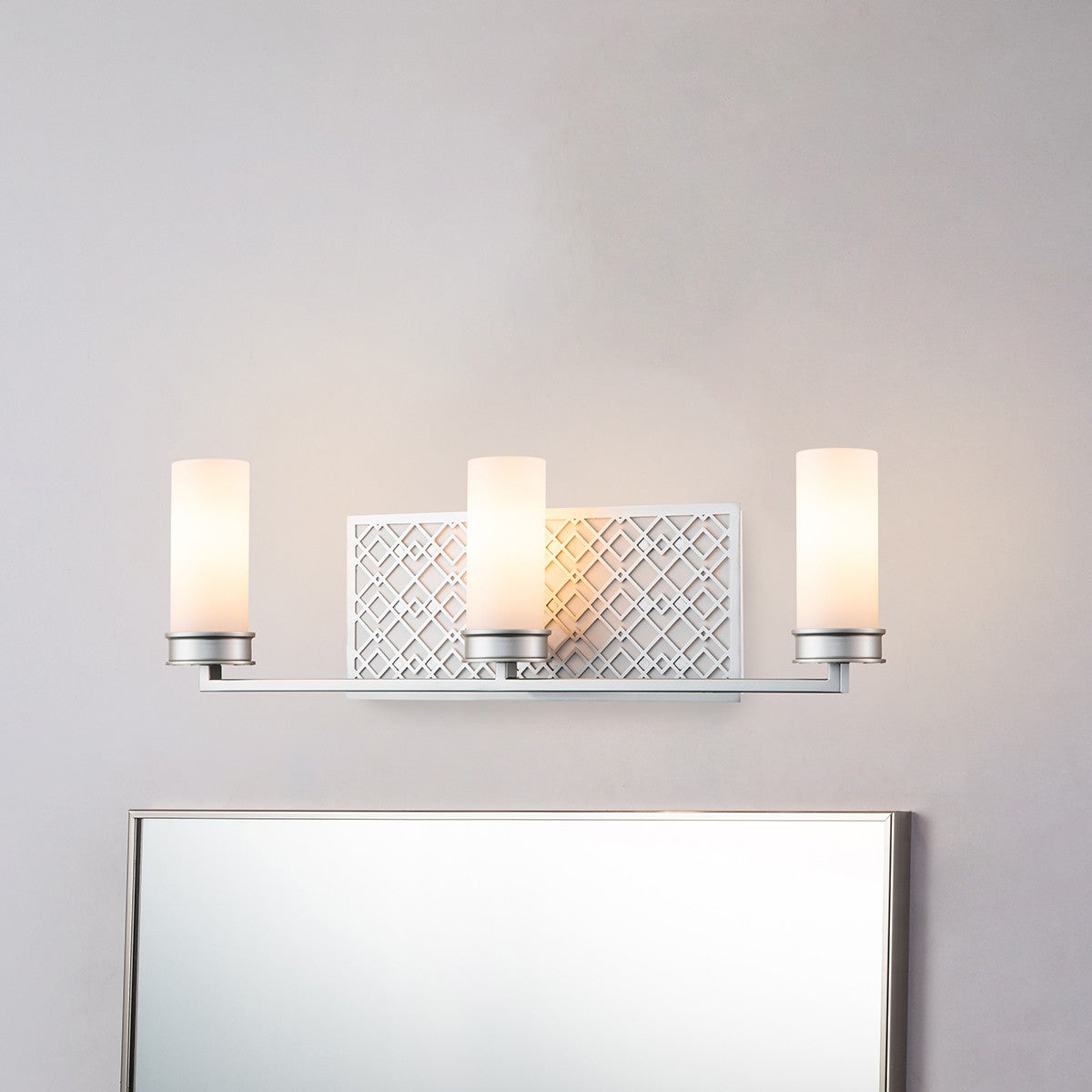 Lucas + McKearn - BB1185LS-3 - Three Light Bath - Ziggy - Lacquered Silver