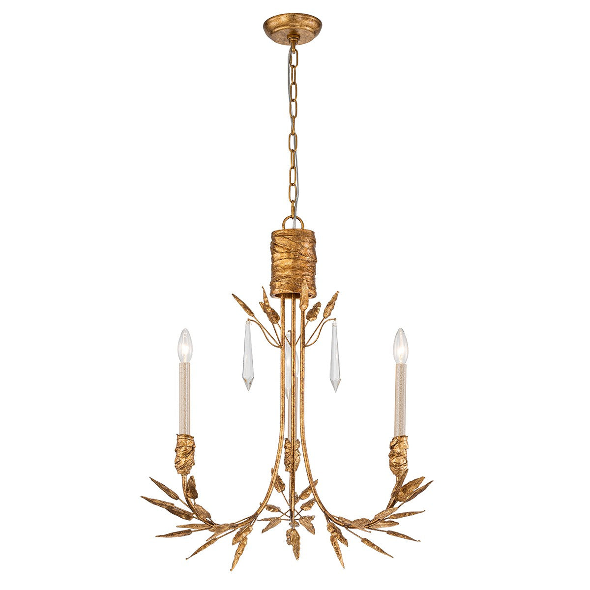 Lucas + McKearn - CH7407G-3 - Three Light Chandelier - Palm d'Or - Gold