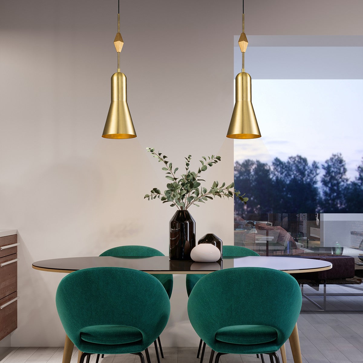 Lucas + McKearn - PD00116AGB-1 - One Light Pendant - Etoile - Aged Brass