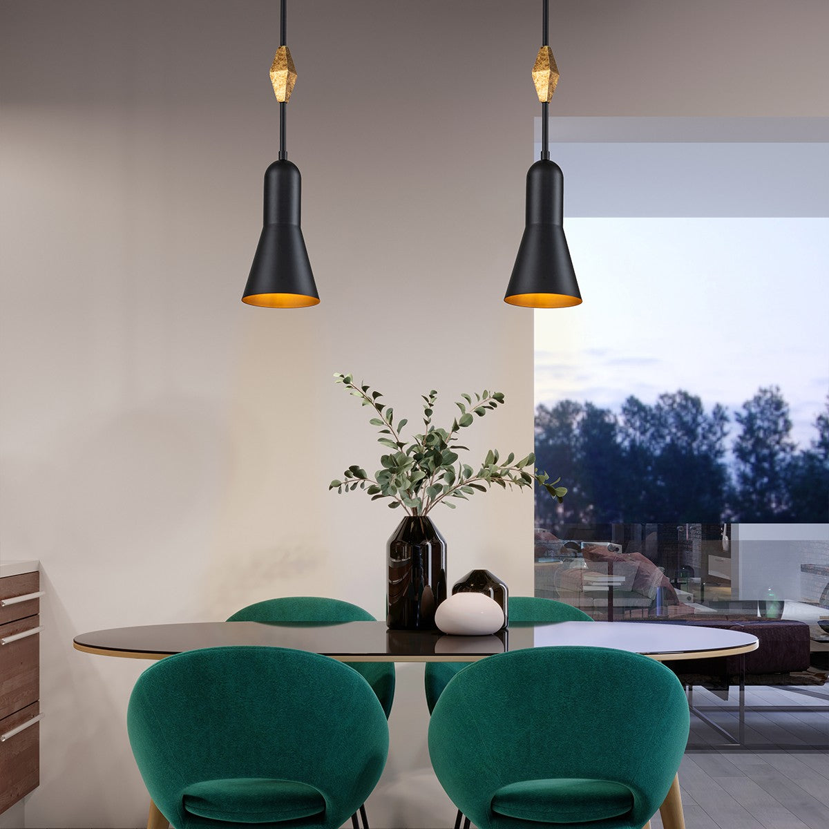 Lucas + McKearn - PD00117B-1 - One Light Pendant - Etoile - Matte Black