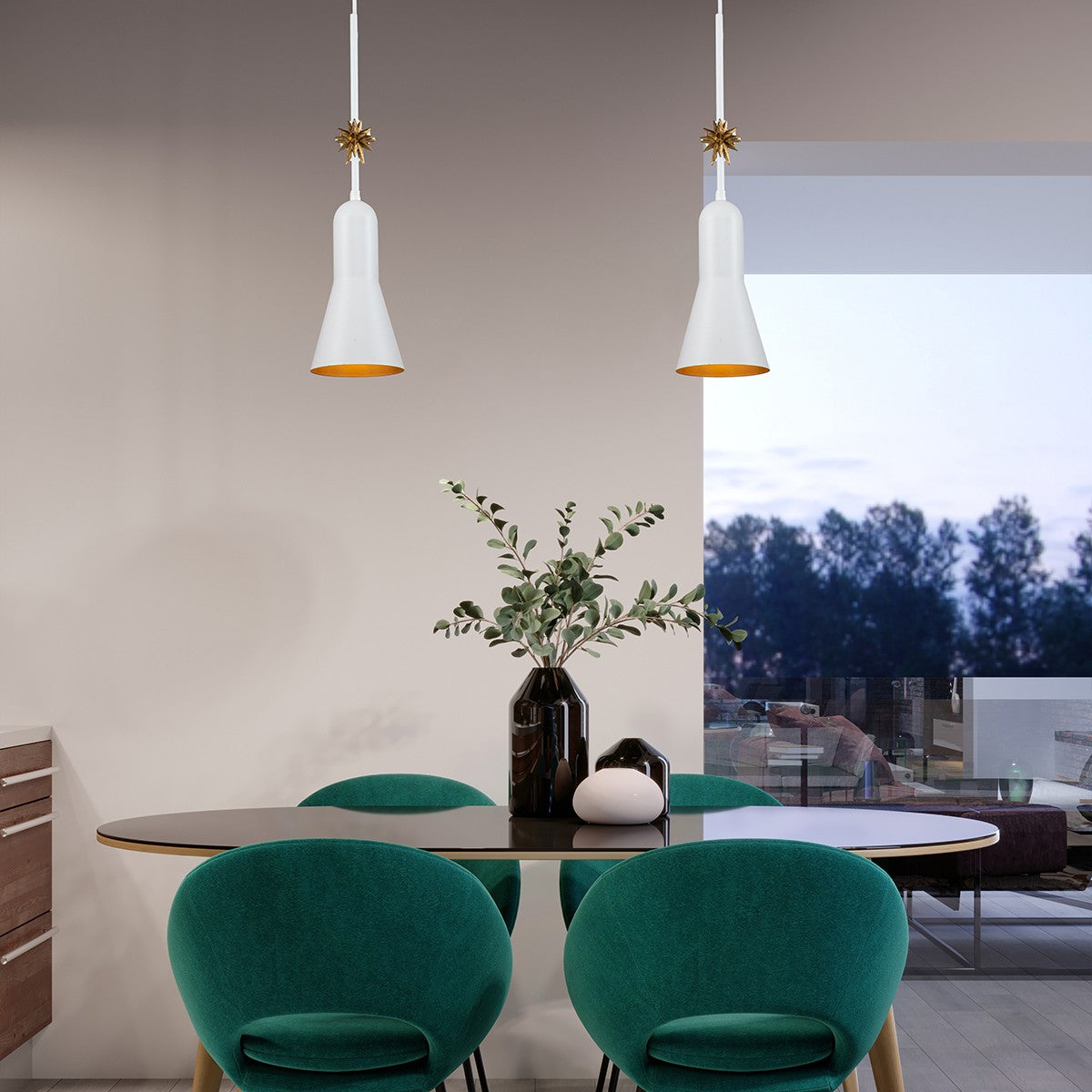 Lucas + McKearn - PD00118W-1 - One Light Pendant - Etoile - White