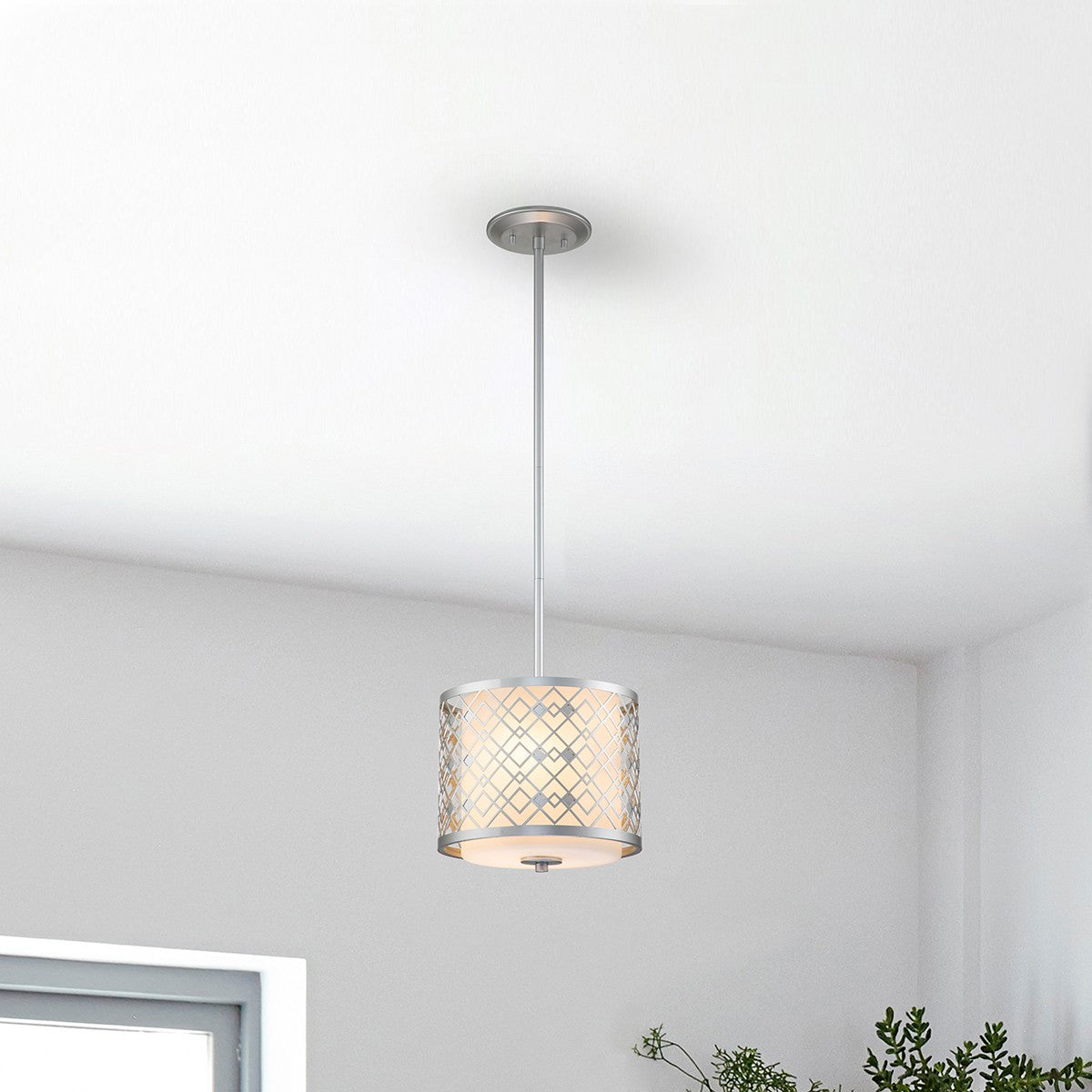 Lucas + McKearn - PD1185LS-1 - Two Light Pendant - Ziggy - Lacquered Silver