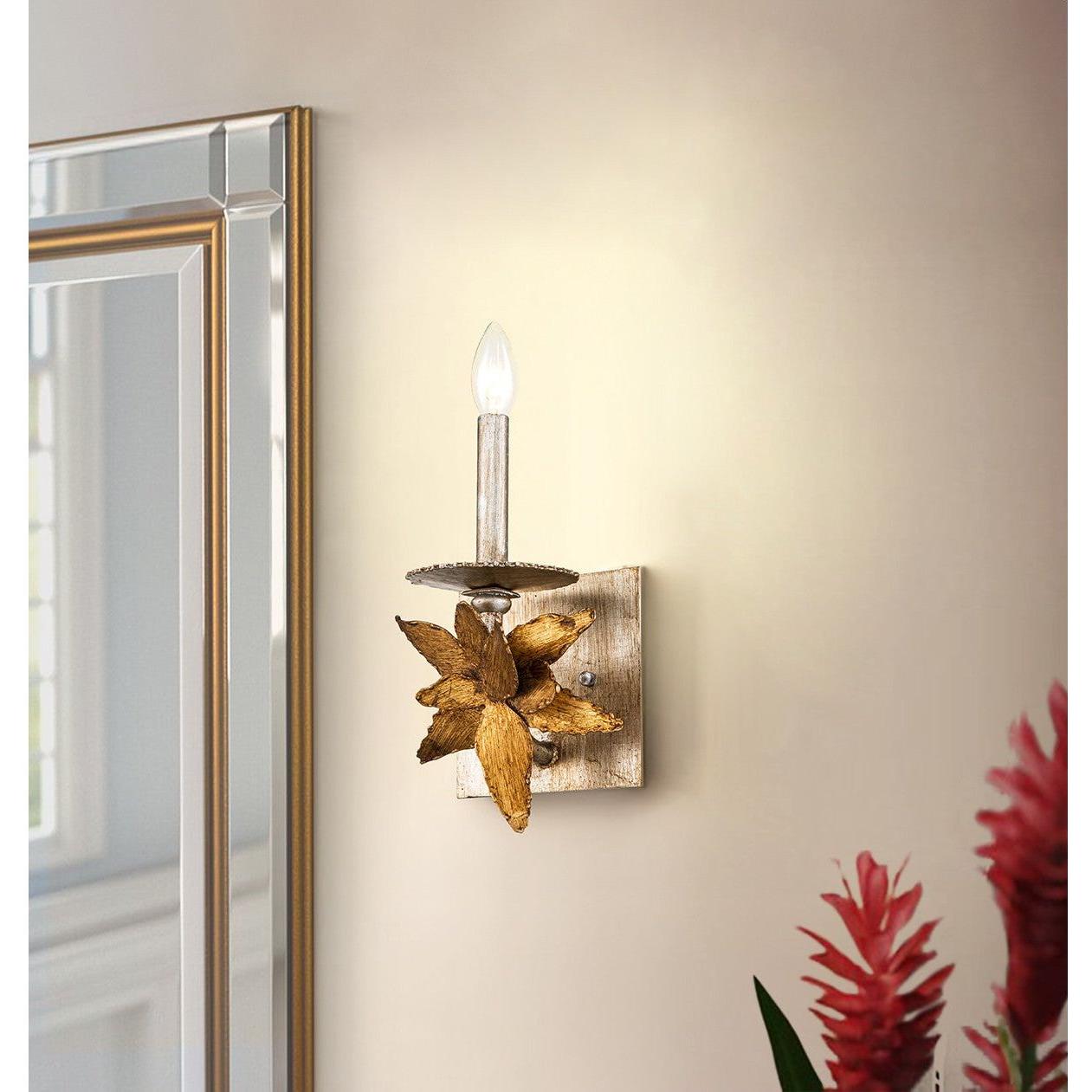 Lucas + McKearn - SC1054-1 - One Light Wall Sconce - Toissant - Gold Leaf/Silver Leaf