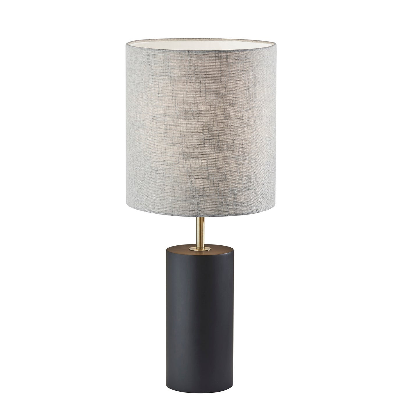 Adesso Home - 1507-01 - Table Lamp - Dean - Black Poplar Wood W. Antique Brass Accent