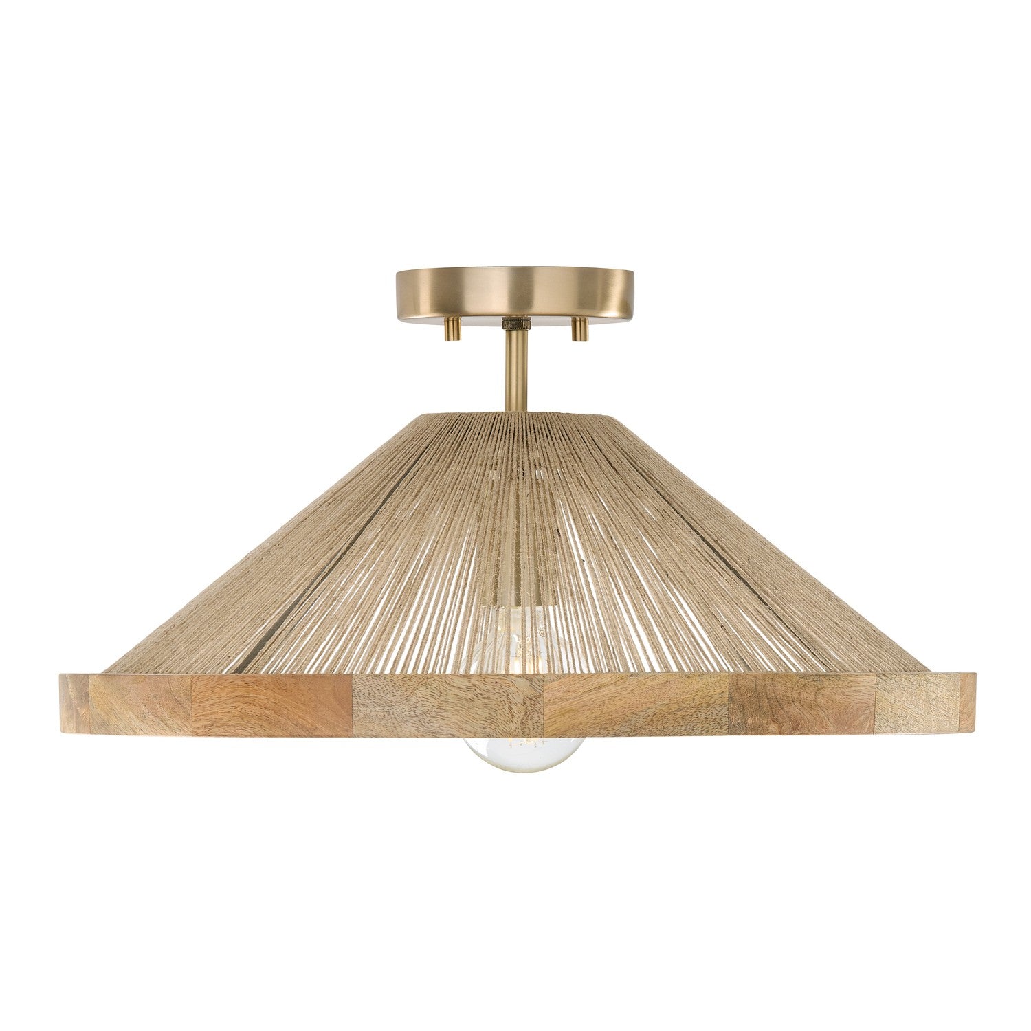 Éclairage Capital - 252811MA - Semi-remorque à une lumière Plafonnier - Maya - Laiton mat