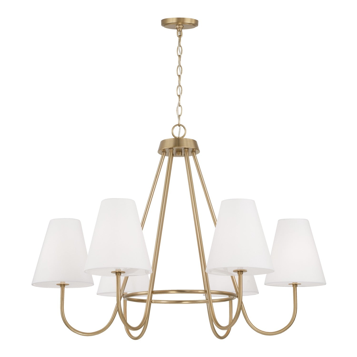 Éclairage Capital - 452761MA - Six lampes Suspendu - Julia - Laiton mat