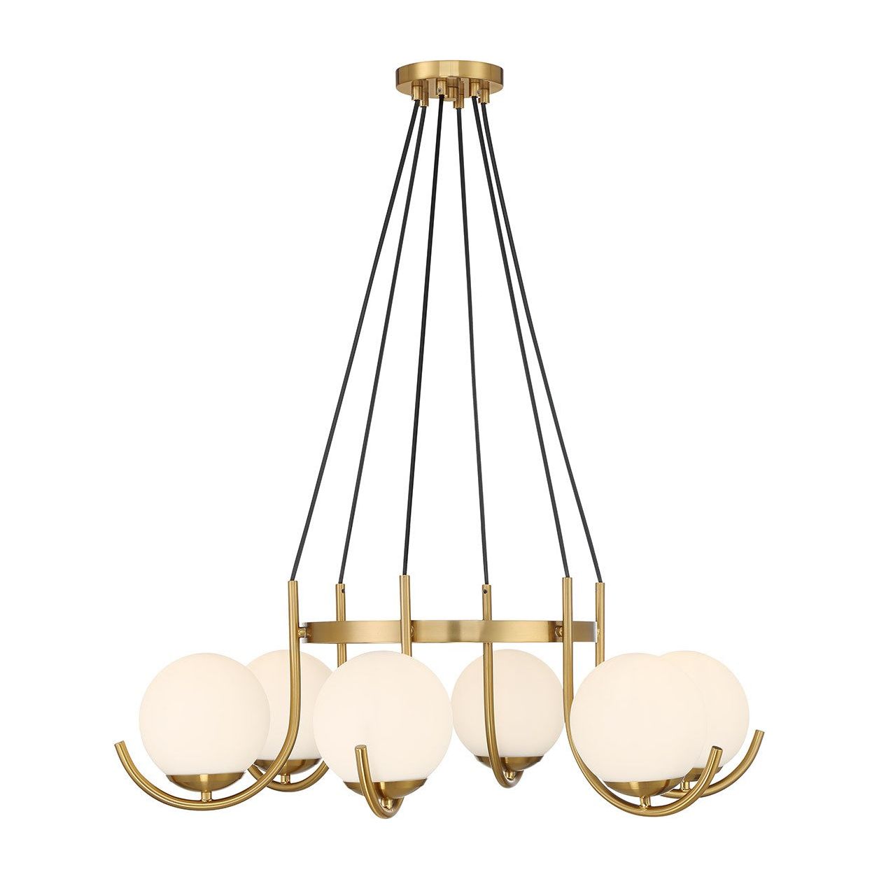 Lighting One E - V6-L1-1345-6-322 - Six Light Chandelier - Abella - Warm Brass