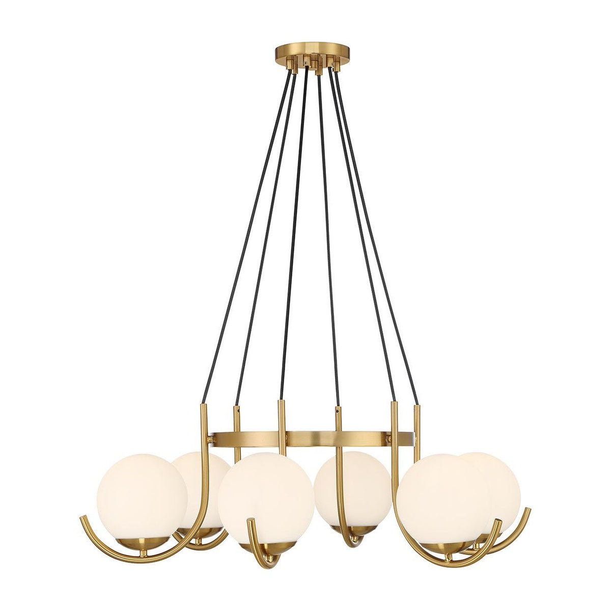 Lighting One E - V6-L1-1345-6-322 - Six Light Chandelier - Abella - Warm Brass