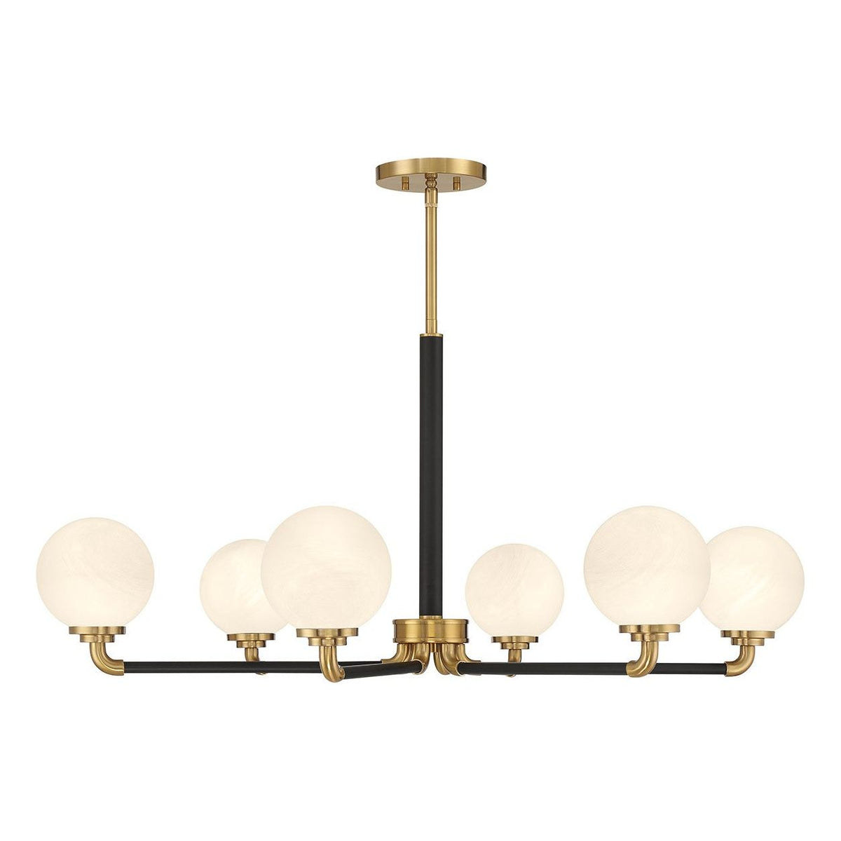 Lighting One E - V6-L1-9606-6-143 - Six Light Chandelier - Dresden - Matte Black w/ Warm Brass