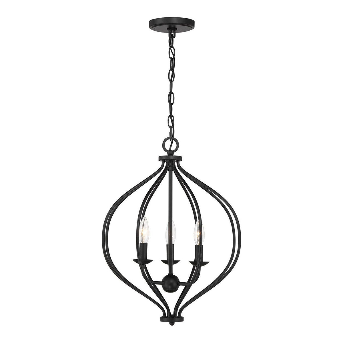 Lighting One E - V6-L7-1297-3-89 - Three Light Pendant - Orchid - Matte Black