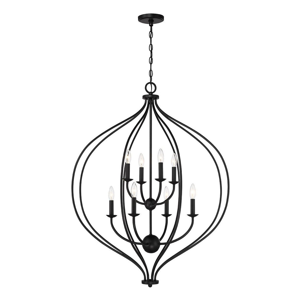 Lighting One E - V6-L7-1299-8-89 - Eight Light Pendant - Orchid - Matte Black