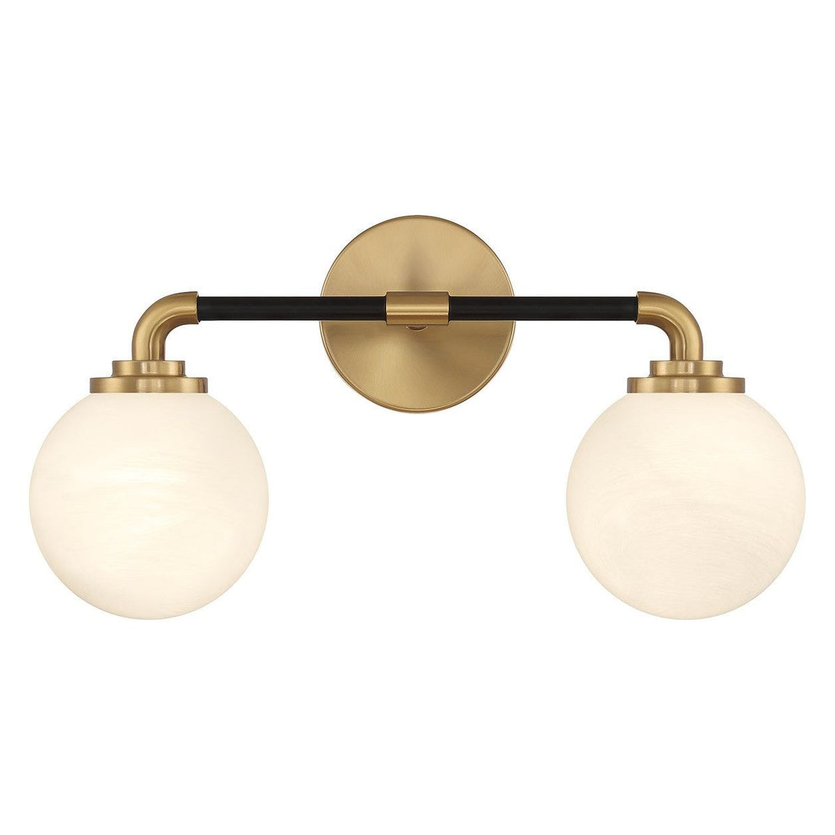 Lighting One E - V6-L8-9604-2-143 - Two Light Bathroom Vanity - Dresden - Matte Black w/ Warm Brass