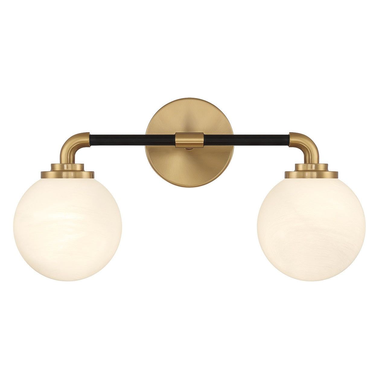 Lighting One E - V6-L8-9604-2-143 - Two Light Bathroom Vanity - Dresden - Matte Black w/ Warm Brass