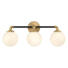 Lighting One E - V6-L8-9604-3-143 - Three Light Bathroom Vanity - Dresden - Matte Black w/ Warm Brass
