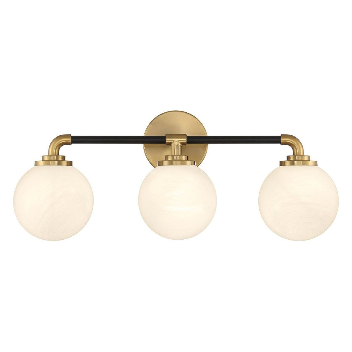 Lighting One E - V6-L8-9604-3-143 - Three Light Bathroom Vanity - Dresden - Matte Black w/ Warm Brass