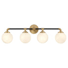 Lighting One E - V6-L8-9604-4-143 - Four Light Bathroom Vanity - Dresden - Matte Black w/ Warm Brass