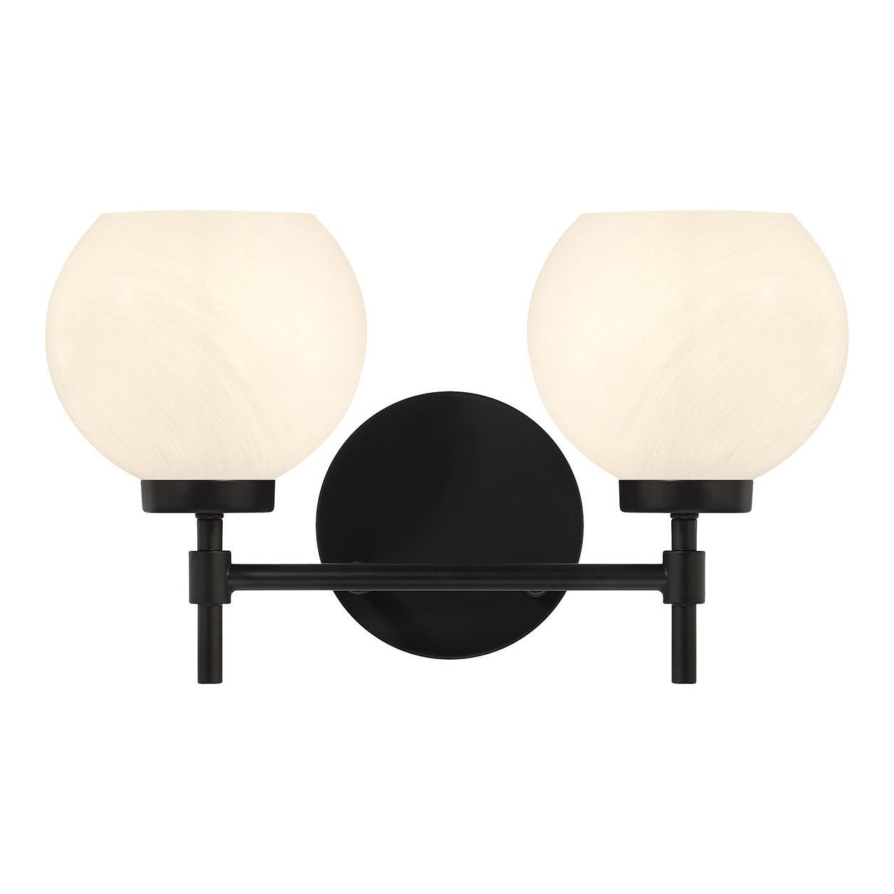 Lighting One E - V6-L8-9621-2-BK - Two Light Bathroom Vanity - Hannah - Matte Black