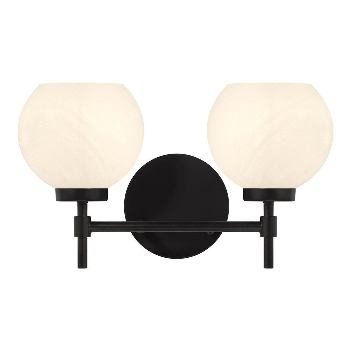 Lighting One E - V6-L8-9621-2-BK - Two Light Bathroom Vanity - Hannah - Matte Black