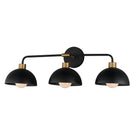 Meuble-lavabo Thelonious de Maxim Lighting (réf. 10023BKNAB), coloris noir/naturel Laiton vieilli