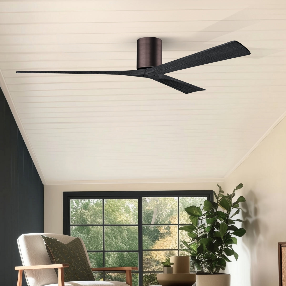 Matthews Fan Company - IR3H-BB-BK-72 - 72"Ceiling Fan - Irene-3H - Brushed Bronze