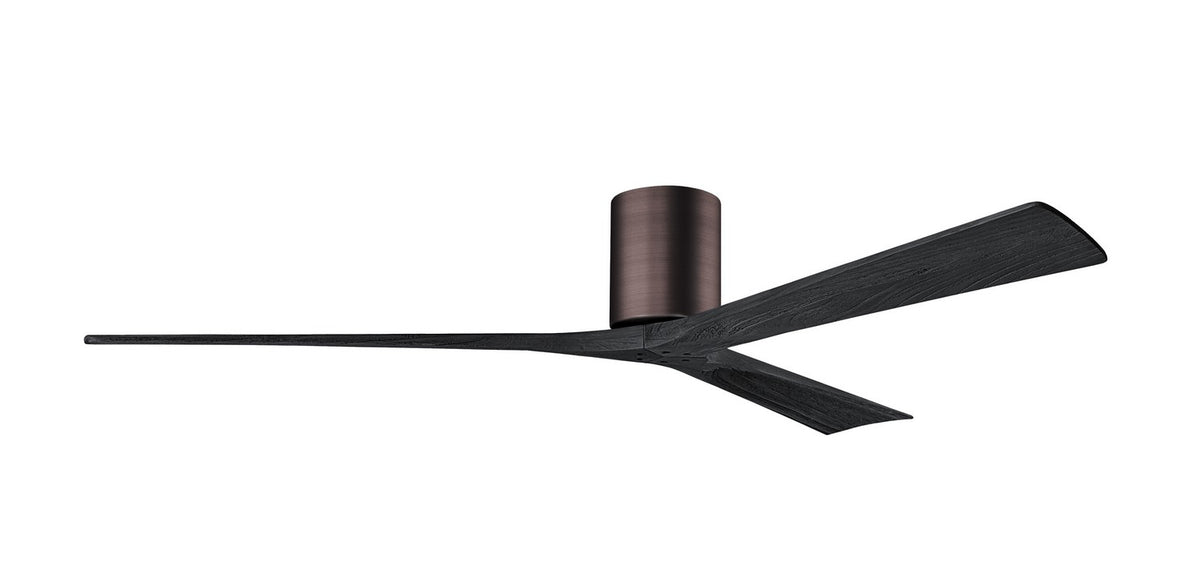 Matthews Fan Company - IR3H-BB-BK-72 - 72"Ceiling Fan - Irene-3H - Brushed Bronze