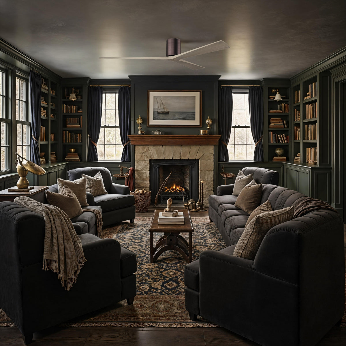 Matthews Fan Company - IR3H-BB-GA-72 - 72"Ceiling Fan - Irene-3H - Brushed Bronze