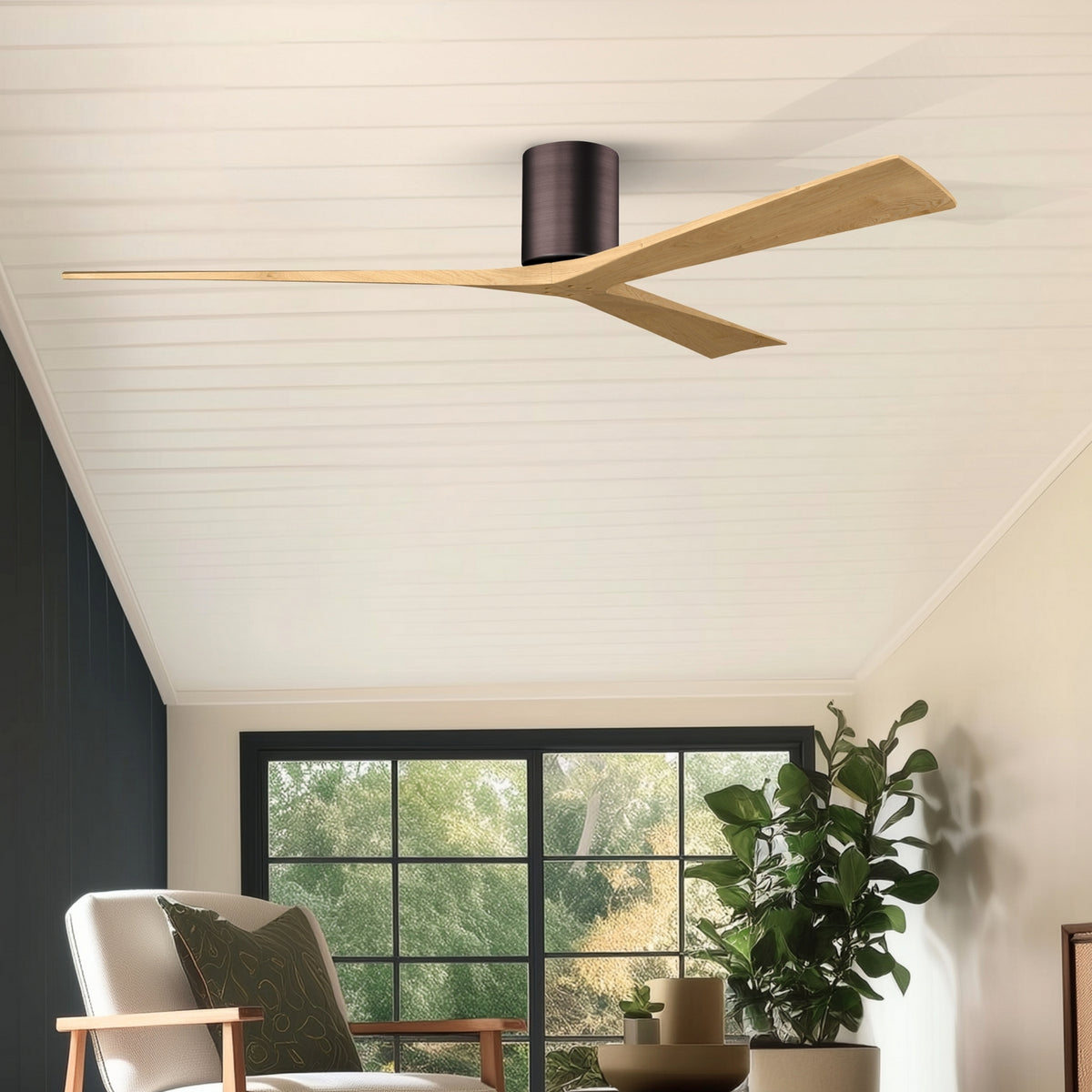 Matthews Fan Company - IR3H-BB-LM-72 - 72"Ceiling Fan - Irene-3H - Brushed Bronze