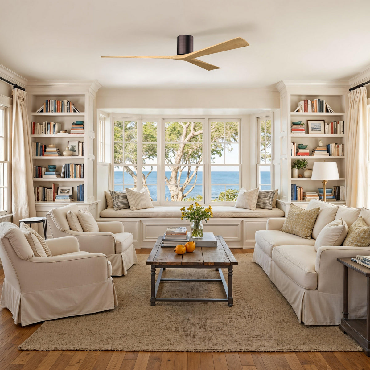 Matthews Fan Company - IR3H-BB-LM-72 - 72"Ceiling Fan - Irene-3H - Brushed Bronze