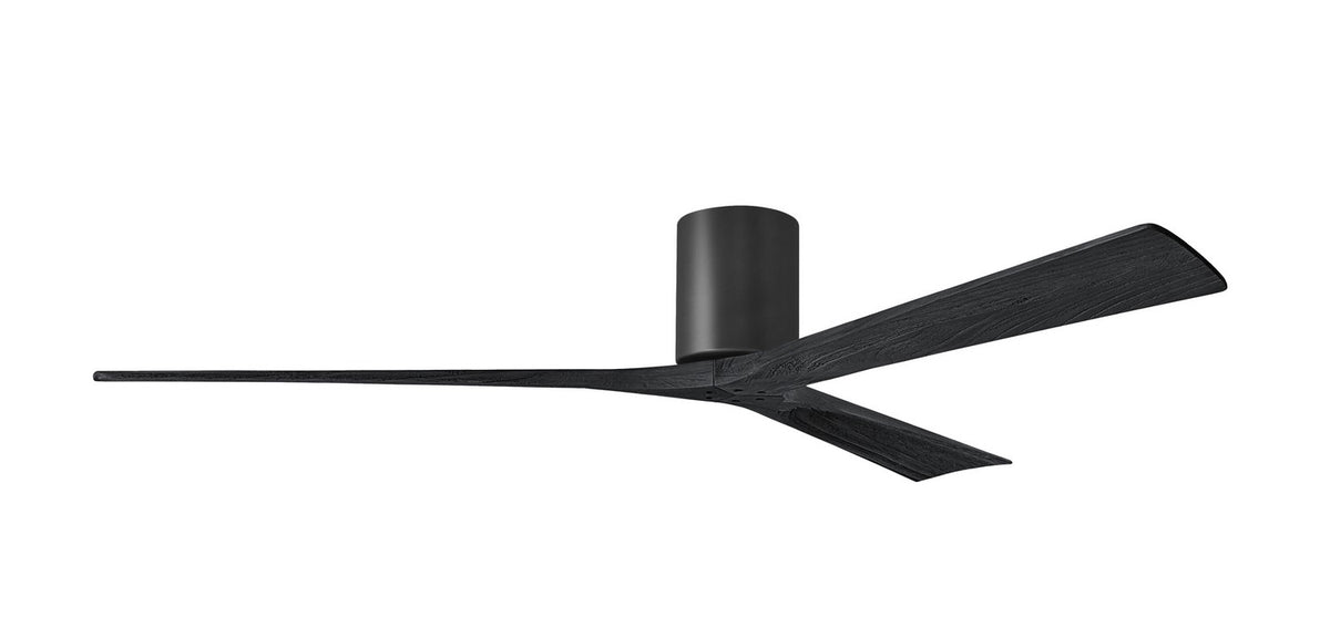 Matthews Fan Company - IR3H-BK-BK-72 - 72"Ceiling Fan - Irene-3H - Matte Black