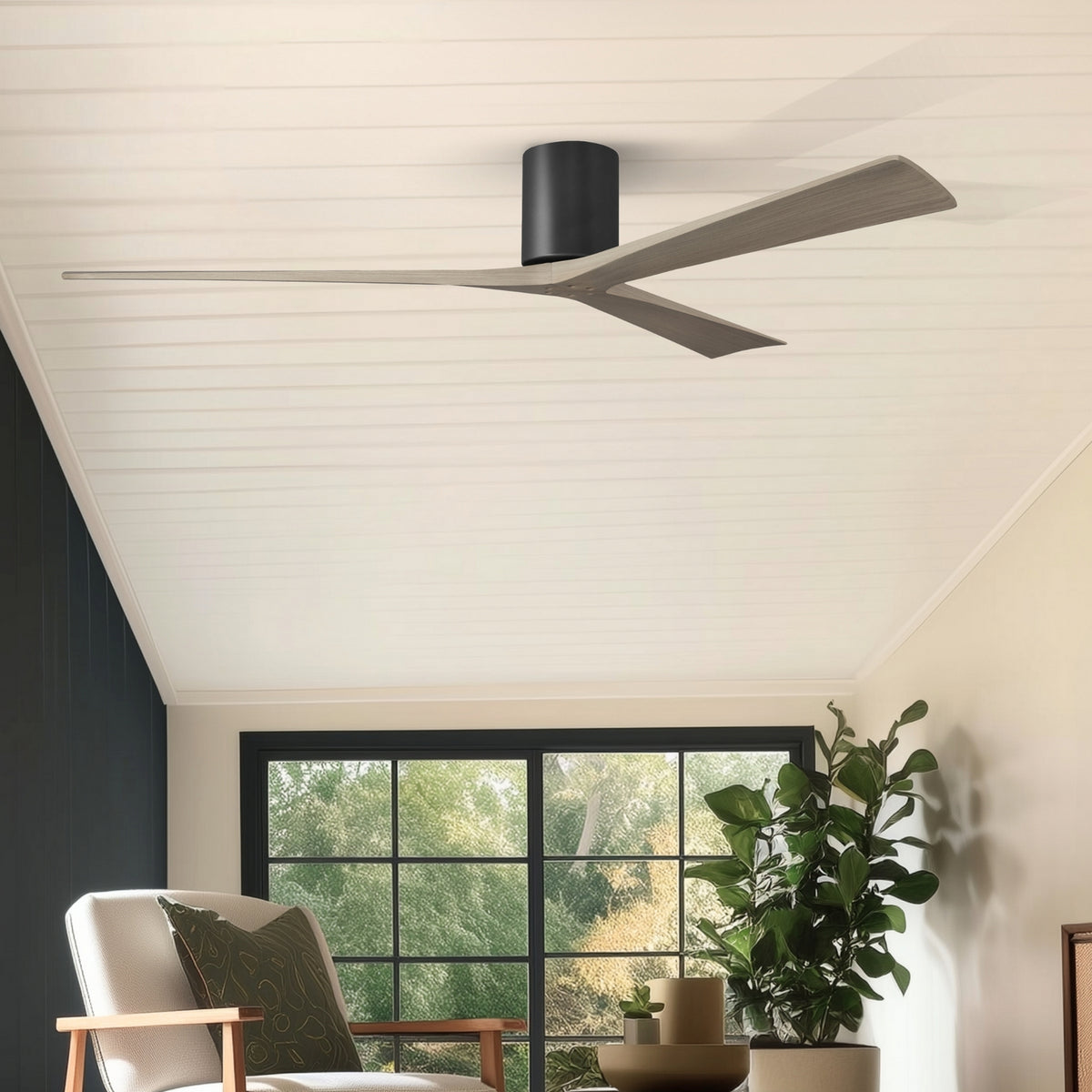 Matthews Fan Company - IR3H-BK-GA-72 - 72"Ceiling Fan - Irene-3H - Matte Black