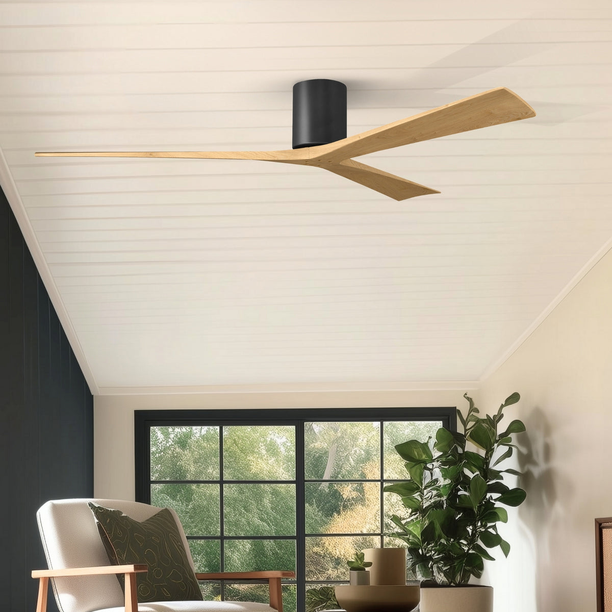 Matthews Fan Company - IR3H-BK-LM-72 - 72"Ceiling Fan - Irene-3H - Matte Black