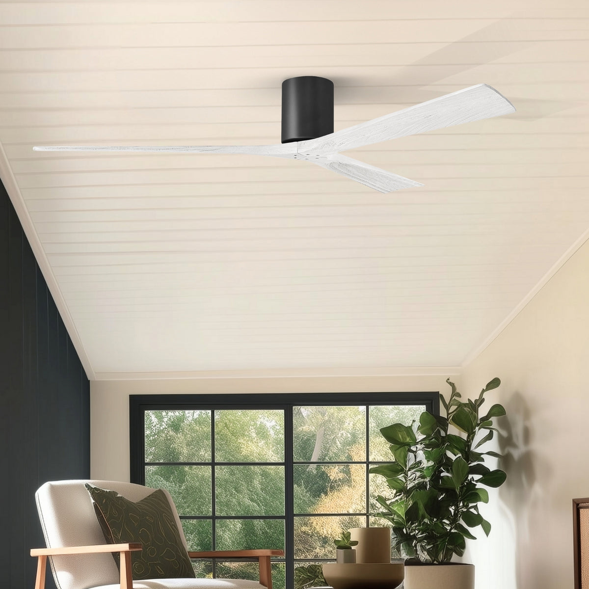 Matthews Fan Company - IR3H-BK-MWH-72 - 72"Ceiling Fan - Irene-3H - Matte Black