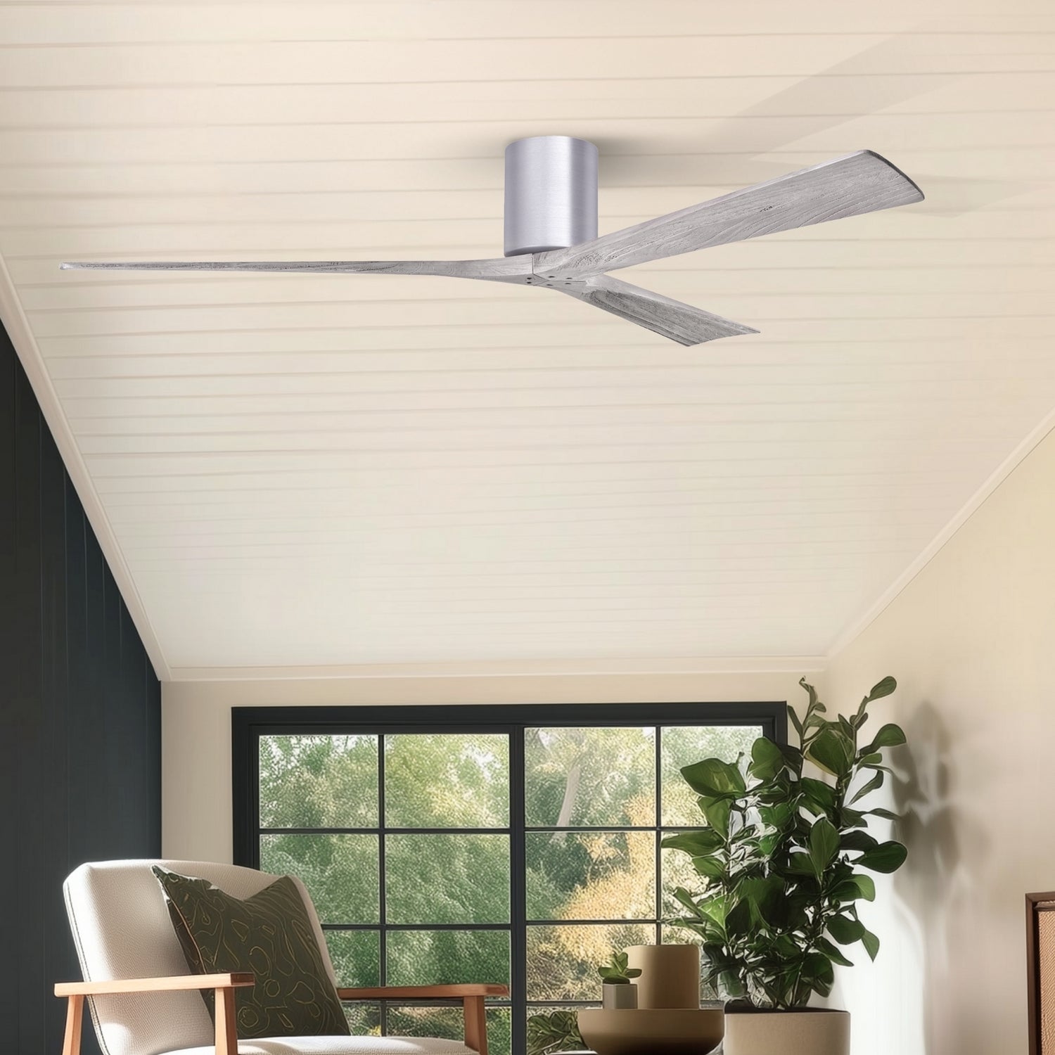 Matthews Fan Company - IR3H-BN-BW-72 - 72"Ceiling Fan - Irene-3H - Brushed Nickel
